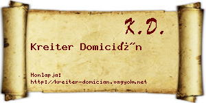 Kreiter Domicián névjegykártya